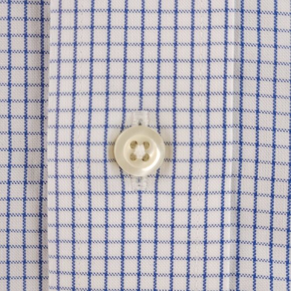 Brooks Brothers Non-Iron 15 4/5 Blue Check Cotton Button-Down Long Sleeve Pocket - Picture 6 of 16